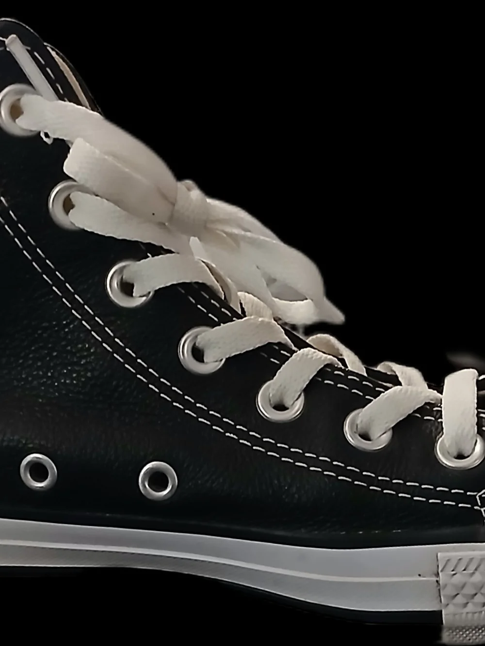 Converse All Star Chuck Taylor Black Leather High Tops - Picture 2 of 6